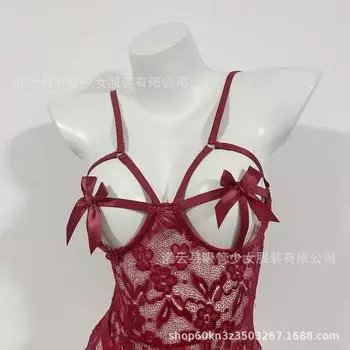 Сексуальный бант на подтяжках стальной поднос цельный полый пояс-цепочка кружевное искушение 00 One size