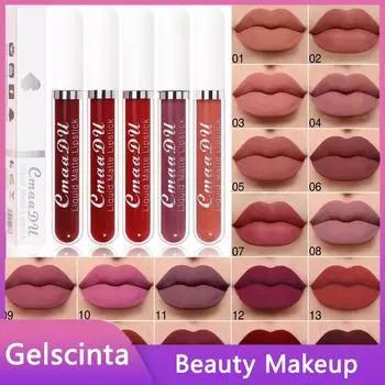 Сексуальный бархатный матовый блеск для губ, жидкая помада, блеск для губ, красный, телесный, водонепроницаемый, стойкий макияж 01