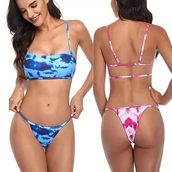 Сексуальный бикини с высокой талией, женский купальник-топ, комплект бикини из двух предметов, пляжная одежда, летний купальный костюм, бикини с принтом