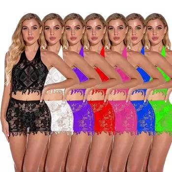 Сексуальный боди из сетки больших размеров с поясом для чулок и облегающей юбкой One Size [Simple Package]