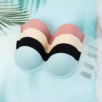 Сексуальный бюстгальтер без бретелек, бесшовные бюстгальтеры с открытой спиной, невидимый клейкий бюстгальтер, свадебный интимный бюстгальтер, однотонные липкие бюстгальтеры для женщин 32A/B чёрный