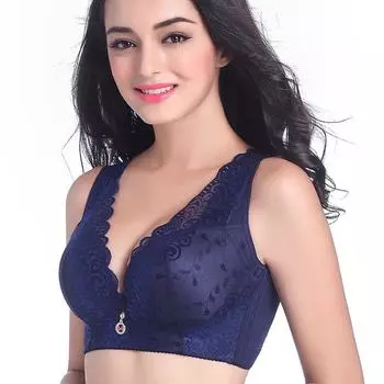 Сексуальный бюстгальтер большого размера, нижнее белье без стальных колец, широкие бретели, собранные, регулируемые, тонкие секции, большие чашки бюстгальтера 34/75C