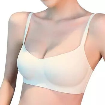 Сексуальный бюстгальтер для женщин, бесшовный невидимый бюстгальтер без косточек, без косточек, комфортное нижнее белье для девочек, цельный бюстгальтер с тонкой чашкой, нижнее белье с U-образной спинкой S белый