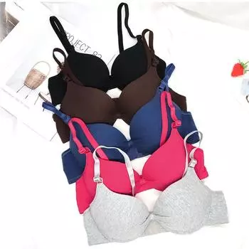 Сексуальный бюстгальтер для женщин, бюстгальтер пуш-ап, однотонный бюстгальтер на косточках, дышащее нижнее белье для девочек, интимное белье 32A чёрный