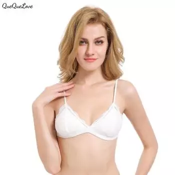 Сексуальный бюстгальтер на косточках, съемные треугольные чашки, кружевное удобное нижнее белье-бралетт S