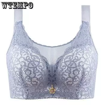 Сексуальный бюстгальтер пуш-ап, бюстгальтеры CDEF, большие размеры, женское нижнее белье, беспроводное нижнее белье, кружевной бюстгальтер, большие размеры 38-46, женские 46/105E светло-розовый