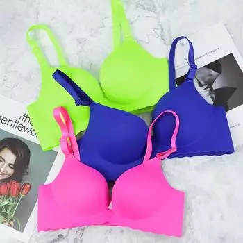 Сексуальный бюстгальтер Push Up, бесшовные беспроводные бюстгальтеры для женщин, глубокий V-образный вырез, удобное однотонное нижнее белье, интимное женское белье 32A/B