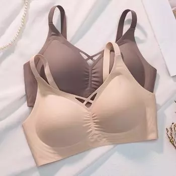 Сексуальный бюстгальтер Push Up для женщин, бюстгальтеры без косточек, удобное бесшовное нижнее белье, однотонное женское нижнее белье M чёрный