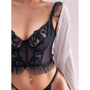 Сексуальный бюстгальтер с ультратонким кружевным ремешком и французской изысканной вышивкой, нижнее белье из стального кольца с наружным слоем для женщин S белый