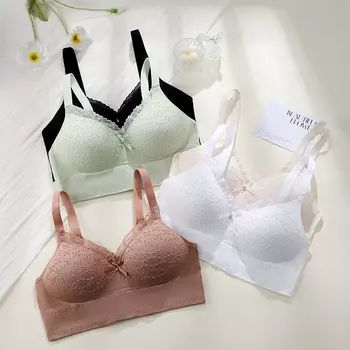 Сексуальный бюстгальтер-топ для женщин Push Up Brassies Wireless Bralette Breathable Underwear Female Женское нижнее белье 36AB-42AB 40AB чёрный