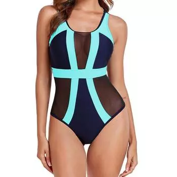 Сексуальный цельный купальник, женский сетчатый купальник, кружевное бикини с U-образным вырезом S