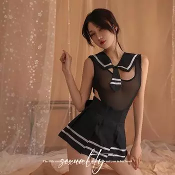 Сексуальный цельный студенческий костюм одно платье два наряда страсть матросский костюм колледж JK юбка сексуальное нижнее белье average size