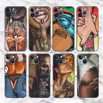 Сексуальный чехол для девочек с татуировкой для Apple iPhone 14 Pro Max 13 11 12 Mini SE 7 8 Plus X XS 6 6S, силиконовый чехол для телефона, мягкий чехол из ТПУ iPhone 6 6S Plus