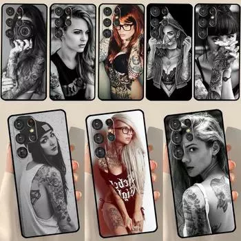 Сексуальный чехол для девочек с татуировкой для Samsung Galaxy S23 S20 FE S21 FE S22 Ultra Note 20 S8 S9 S10 Note 10 Plus задняя крышка Galaxy S20