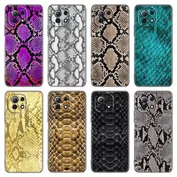 Сексуальный чехол для телефона из змеиной кожи питона для Xiaomi Mi POCO X3 NFC GT M4 M3 12 11T 10T Pro A3 11 Lite NE 5G 12X 11i F3, мягкий черный чехол Xiaomi Mi A3