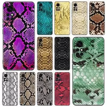 Сексуальный чехол для телефона из змеиной кожи питона для Huawei Honor 60 50 SE 30S Mate 30 20 10 Lite 40 Nova 9 8 Pro Y60 8i 7i 7SE 5T Premium Huawei Nova 5T
