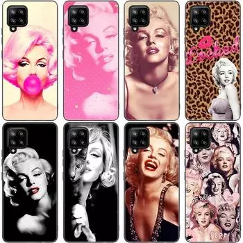 Сексуальный чехол для телефона Мэрилин Монро для Samsung Galaxy A12 A02S A22 A32 A52 A72 A71 A51 A41 A31 A21 A11 A50 A70 A10S A20S, черный чехол Samsung A02