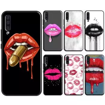 Сексуальный чехол для телефона с красными губами для Samsung Galaxy A50 A70 A02S A20S A21S A52S A12 A32 A52 A72 A51 A71 Samsung A40