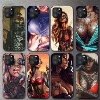 Сексуальный чехол для телефона с татуировкой для девочек для Iphone 11 12 Mini 13 14 Pro Xs Max X 8 7 6s Plus 5 Se Xr Shell iPhone13