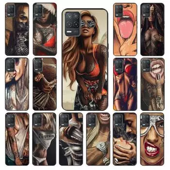 Сексуальный чехол для телефона с татуировкой и рукавом для девочек OPPO Realme GT 2 Pro X2 Pro XT C25S 8 7 6 Pro 6i GT Master C3 C21 C21Y C11 X3 SuperZoom Realme 6 Pro