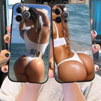 Сексуальный чехол для телефона в бикини для женщин и девочек с татуировкой задницы на пляже для iPhone 6 7 8 Plus SE 2022 11 12 13 Pro Xs Max Mini XR XS, мягкий чехол iPhone SE 3 2022