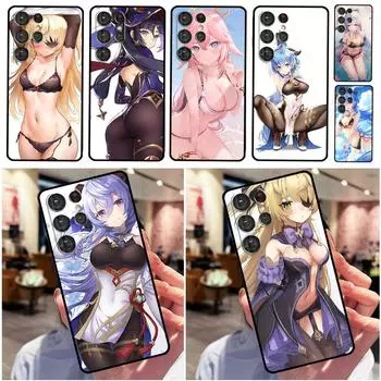 Сексуальный чехол Genshin Impact Hentai для Samsung Galaxy S22 Ultra S21 S20 FE S9 S10 Note 10 Plus 20 Ultra, полная задняя крышка Galaxy S20 Plus