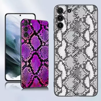 Сексуальный черный силиконовый чехол из змеиной кожи питона для Samsung Galaxy S23 S21 S20 FE S24 S22 Ultra S10E S10 S9 S8 Plus Samsung S22