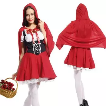 Сексуальный Disfraces Хэллоуин Кардинал Красная Шапочка Костюм Маленькая Красная Шапочка Фантазия Карнавальные Фея Костюмы для Женщин Косплей Платье Партии XXL