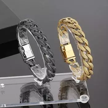 Сексуальный дизайн, пятнистый винтажный классический мужской браслет из вареной черной титановой стали