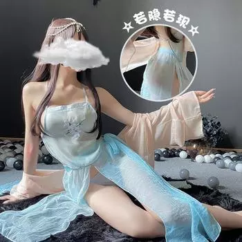 Сексуальный и сексуальный древний танец Ханьфу Фэйтянь Цзи Дуньхуан вышитая пижама чистое желание горячая униформа соблазнительный костюм average size [80-62.5 kg]