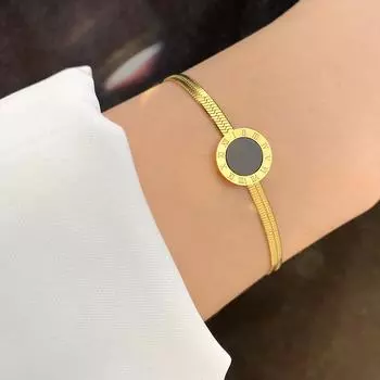 Сексуальный и стильный тонкий браслет из змеиной кости с баской из нержавеющей стали, женский ювелирный подарок золотой
