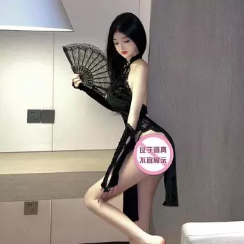 Сексуальный классический высокий разрез cheongsam соблазнительный ретро глубокий V утечка грудь люди пижама комплект average size [80-60kg]