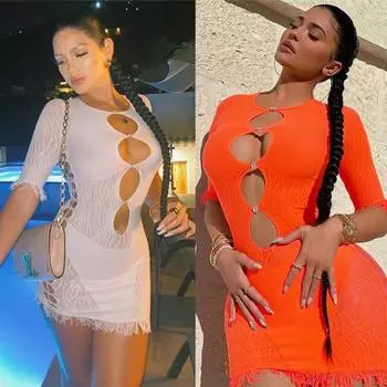 Сексуальный клубный камзол с открытой спиной и открытыми оборками, сетчатое женское платье нестандартной формы без рукавов, вечернее платье, наряд One Size белый