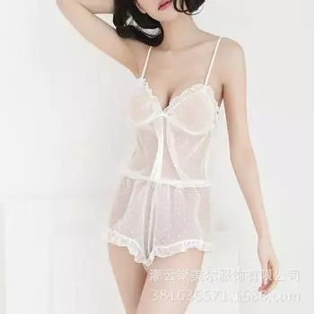 Сексуальный комплект из двух предметов домашней одежды, эротическое нижнее белье для девочек, пижамный комплект, соблазнительный женский сексуальный прозрачный наряд one size fits all