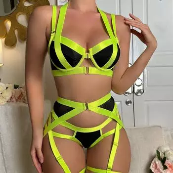 Сексуальный комплект нижнего белья passion new контрастные бретели бюстгальтера XS