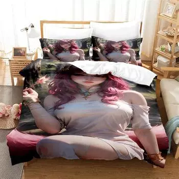 Сексуальный комплект постельного белья 3D Beauty, комплект постельного белья для влюбленных, комплект постельного белья для детей, роскошный комплект постельного белья размера «king-size», комплект постельного белья «queen-size» EU Single 135x200cm