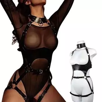 Сексуальный косплей бондаж искусственная кожа SM боди-хардкорный костюм ограничительный пояс мягкие игровые товары ограничительный костюм королевы черная кожа PU [MORApink]