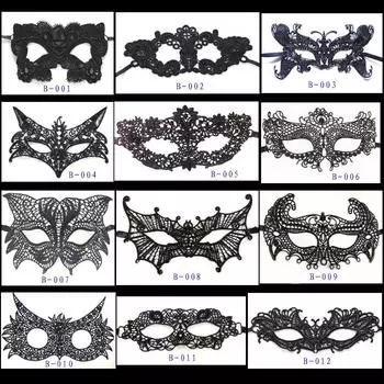 Сексуальный косплей черный сексуальный кружевной повязкой на глаза модная маска для выпускного вечера Хэллоуин 001