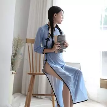 Сексуальный костюм cheongsam из китайской республики, женская пряжа, соблазнительная ночная рубашка, костюм Average size