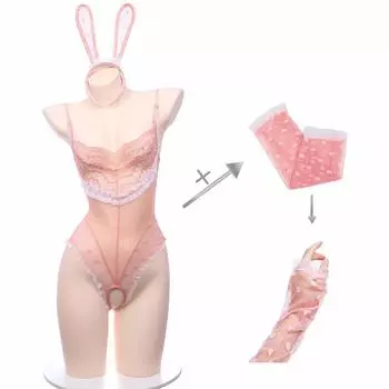 Сексуальный костюм кролика-косплей, костюм кролика, леотард, маскарадный костюм, костюм для косплея, смелое нижнее белье, ободок с кроличьими ушками, вечеринка, рождественское мероприятие