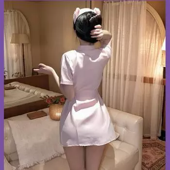 Сексуальный костюм медсестры нижнее белье глубокое V соблазнение горячий косплей женщина One size