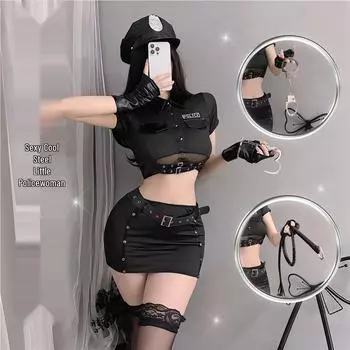 Сексуальный костюм стюардессы и полицейской для ролевых игр для женщин - Обтекаемое платье для косплея в ночном клубе One Size