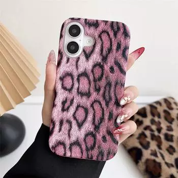 Сексуальный кожаный чехол с леопардовым принтом для iPhone 16 Pro Max 15 14 Plus 13 12 Pro 11, защитный чехол от падений iPhone 16 Pro Max коричневый