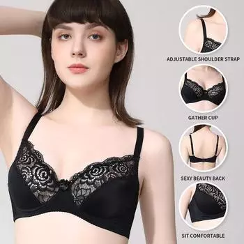 Сексуальный кружевной бюстгальтер без косточек с цветочным принтом, ультратонкий бюстгальтер с глубоким V-образным вырезом без подкладки, бюстгальтер пуш-ап для женщин, нижнее белье, нижнее белье 75C красный