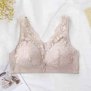 Сексуальный кружевной бюстгальтер для женщин, бюстгальтер пуш-ап, беспроводное бесшовное нижнее белье, удобные тонкие чашки, бюстгальтеры без косточек с полной чашкой, бюстгальтеры больших размеров 36/80 хаки