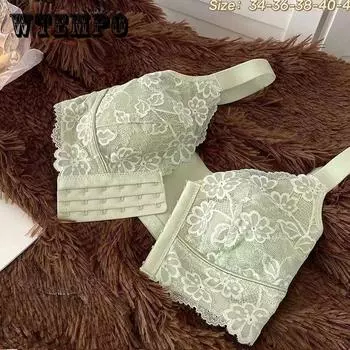 Сексуальный кружевной бюстгальтер с тонкой чашкой и застежкой спереди с полным покрытием для предотвращения провисания и боковой груди для женщин 34/75B чёрный