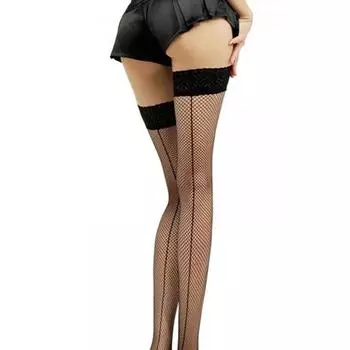 Сексуальный кружевной топ Женское нижнее белье в сеточку Чулки до бедра Колготки