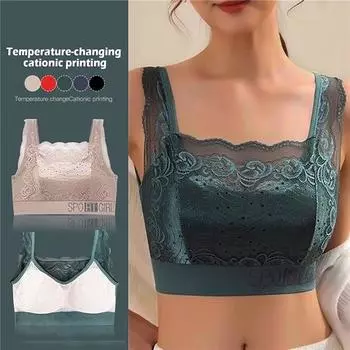 Сексуальный кружевной женский бюстгальтер из эластичной ткани, спортивный красивый жилет для спины, топ с трубкой, тонкое нижнее белье, удобное дышащее нижнее белье без стального кольца L красный