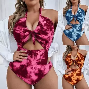 Сексуальный купальник больших размеров, цельный купальник с высоким вырезом, женские боди с эффектом пуш-ап, летний купальный костюм, женские монокини, танкини 0XL розовый