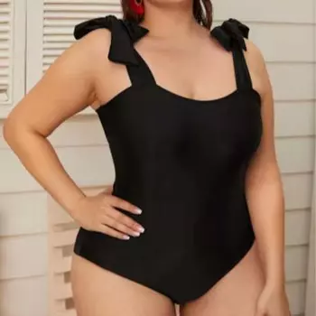 Сексуальный купальник больших размеров, цельный купальник с высоким вырезом, женские боди с эффектом пуш-ап, летний купальный костюм, женские монокини, танкини 0XL чёрный